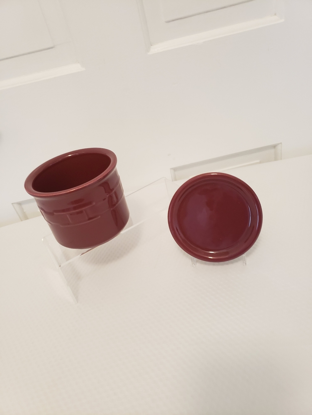Longaberger Woven Traditions Paprika in Color 1 Pint Crock/candle holder, USA